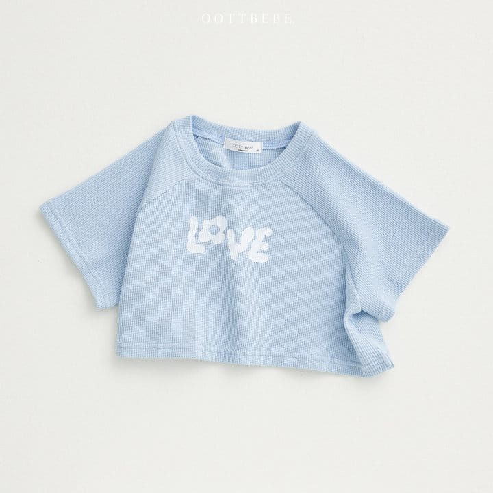 Oott Bebe - Korean Children Fashion - #magicofchildhood - Love Waffle Raglan Tee - 3