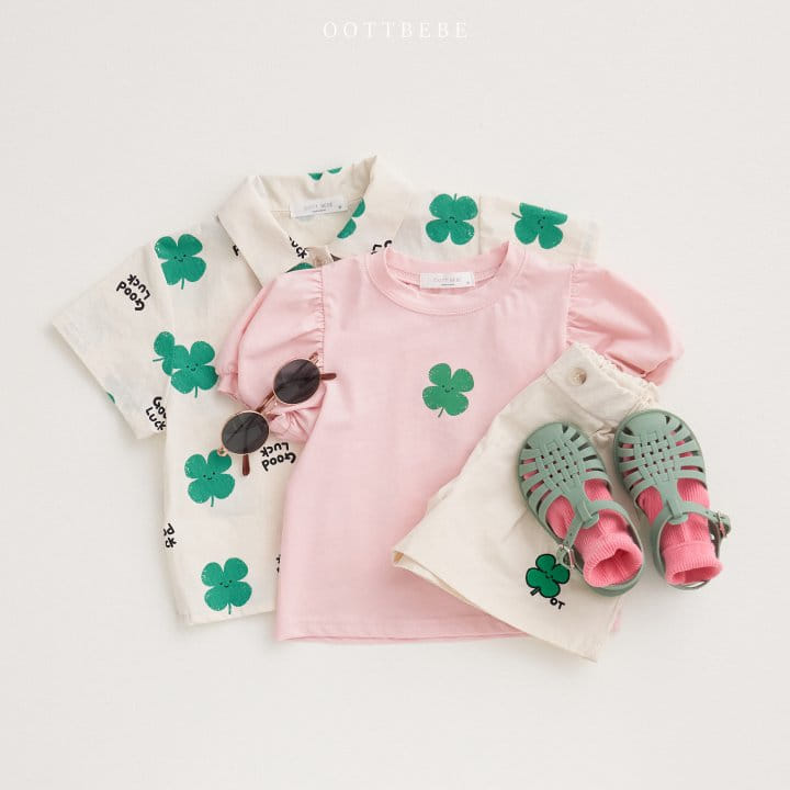 Oott Bebe - Korean Children Fashion - #minifashionista - Clover Puff Tee - 10