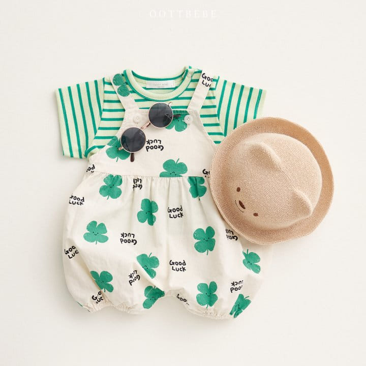 Oott Bebe - Korean Children Fashion - #minifashionista - Clover Dungarees Body Suit (bebe) - 6