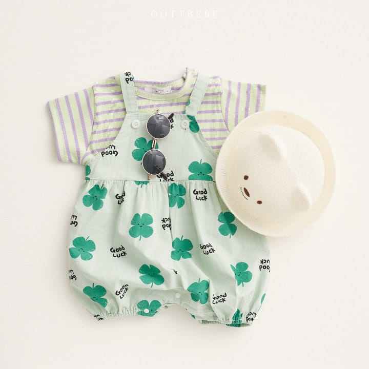 Oott Bebe - Korean Children Fashion - #prettylittlegirls - Clover Dungarees Body Suit (bebe) - 7