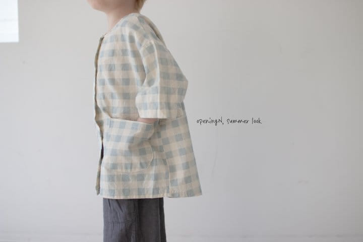 Opening & - Korean Children Fashion - #kidzfashiontrend - Milky Check Cardigan - 3