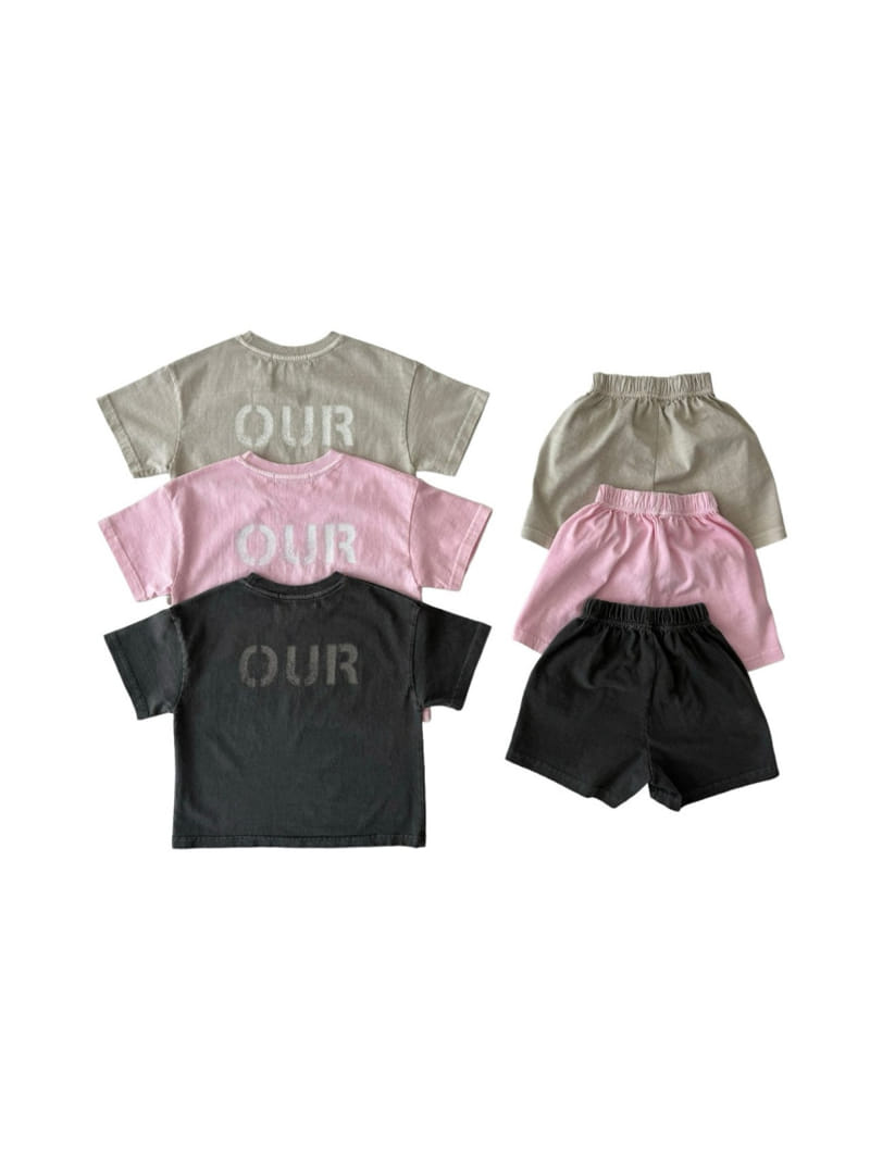 Our - Korean Children Fashion - #childofig - Piece-Dyed Back Logo Top Bottom Set - 2