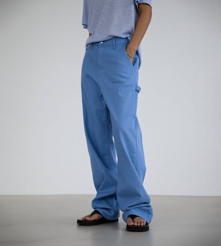 Paper Moon - Korean Women Fashion - #momslook - Pastel Color C Denim Carpenter Trousers - 10