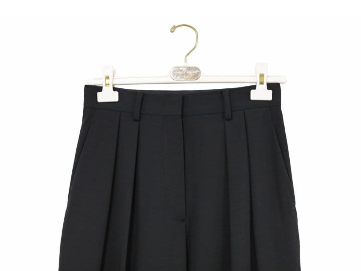 Paper Moon - Korean Women Fashion - #momslook - Low Waisted Double Pleats Wide Trousers - 7