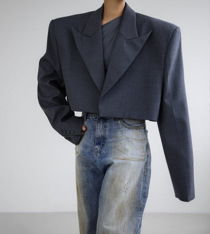 Paper Moon - Korean Women Fashion - #vintagekidsstyle - W Peaked Lapel Buttonless Cropped Blazer - 11