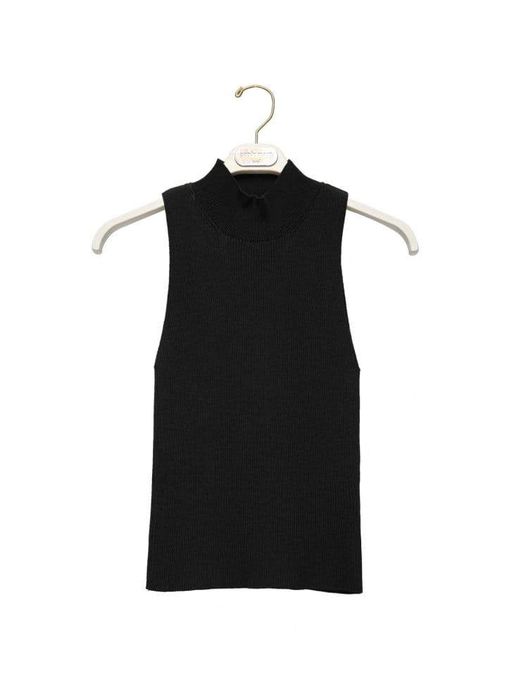 Paper Moon - Korean Women Fashion - #womensfashion - High Neck Ribbed Sleeveless Cropped Knit Top - 5