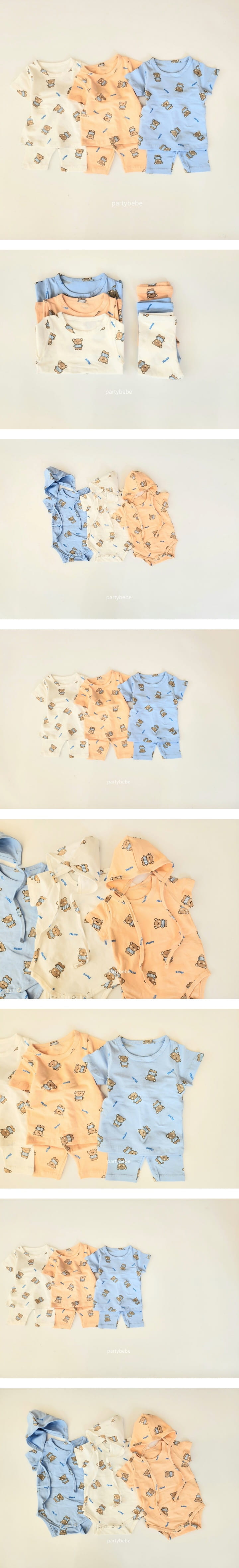 Party Kids - Korean Baby Fashion - #babyoninstagram - Hello Bear Top Bottom Set - 2