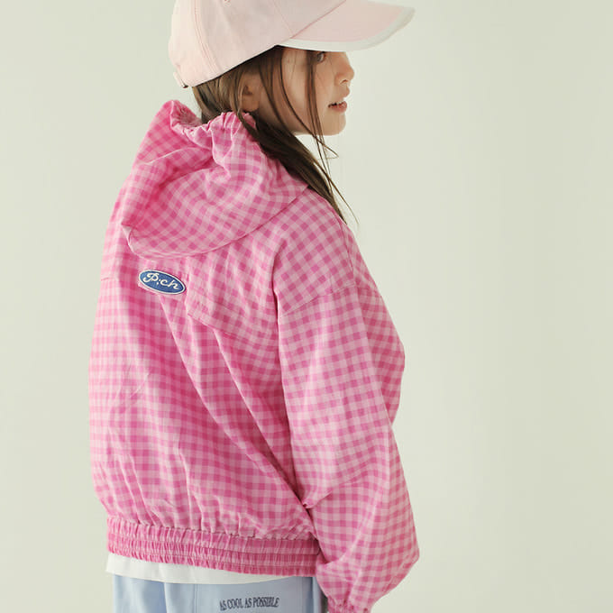 Peach-Cream - Korean Children Fashion - #Kfashion4kids - Check Windbreak Jacket