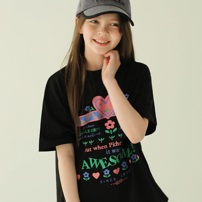 Peach-Cream - Korean Children Fashion - #littlefashionista - Little Girls Tee