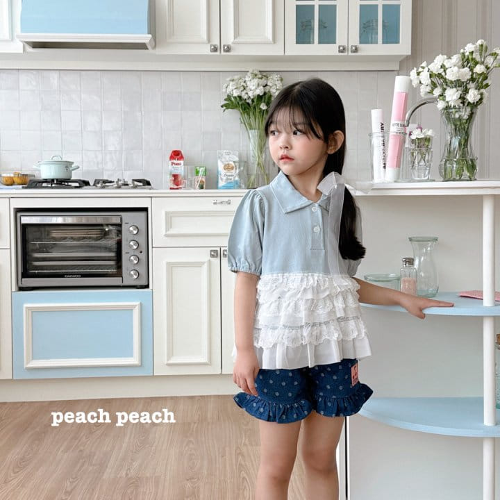 Peach peach - Korean Children Fashion - #childofig - Mimi Collar Tee - 11