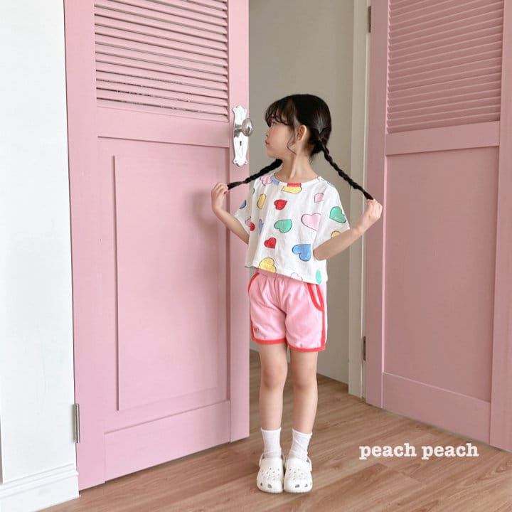 Peach peach - Korean Children Fashion - #prettylittlegirls - Heart Cok Crop Tee - 4