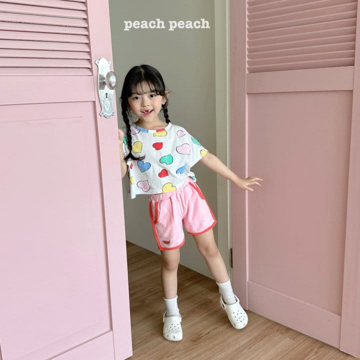 Peach peach - Korean Children Fashion - #childofig - Heart Cok Crop Tee - 5