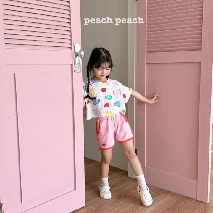 Peach peach - Korean Children Fashion - #childrensboutique - Heart Cok Crop Tee - 6