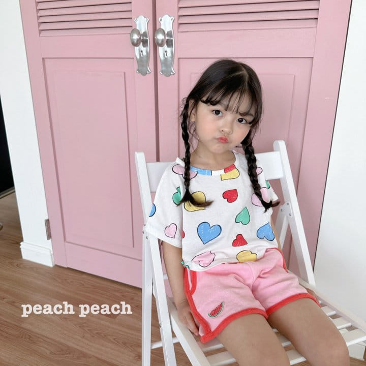 Peach peach - Korean Children Fashion - #designkidswear - Heart Cok Crop Tee - 7