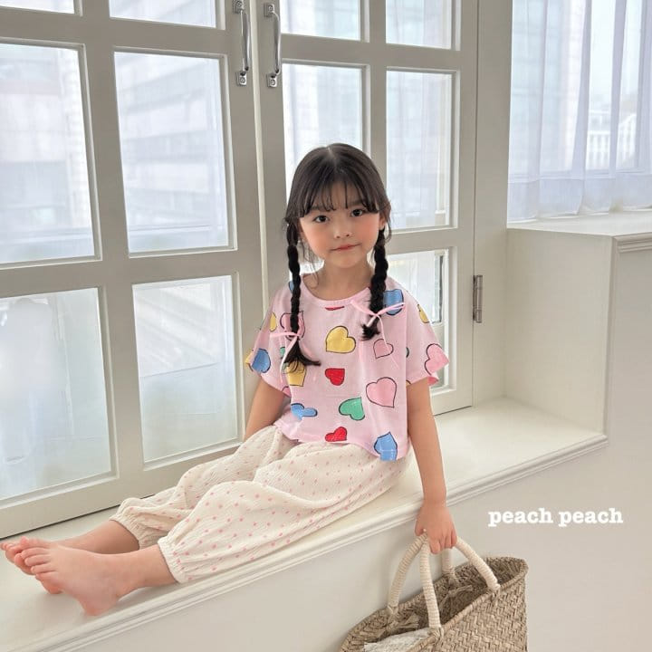 Peach peach - Korean Children Fashion - #discoveringself - Heart Cok Crop Tee - 8