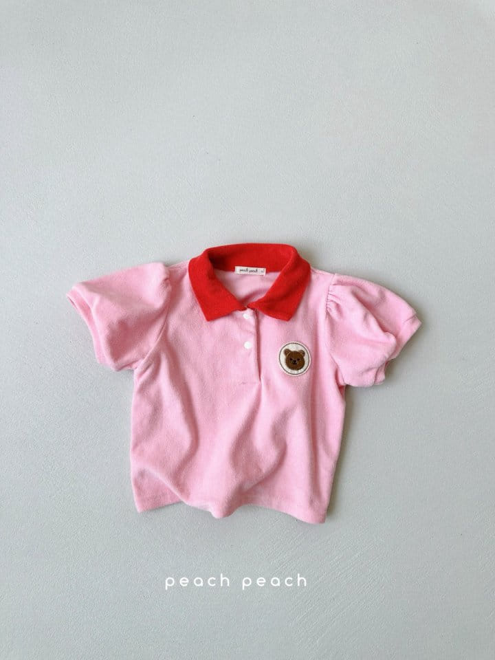 Peach peach - Korean Children Fashion - #kidsshorts - Romi Collar Tee - 2