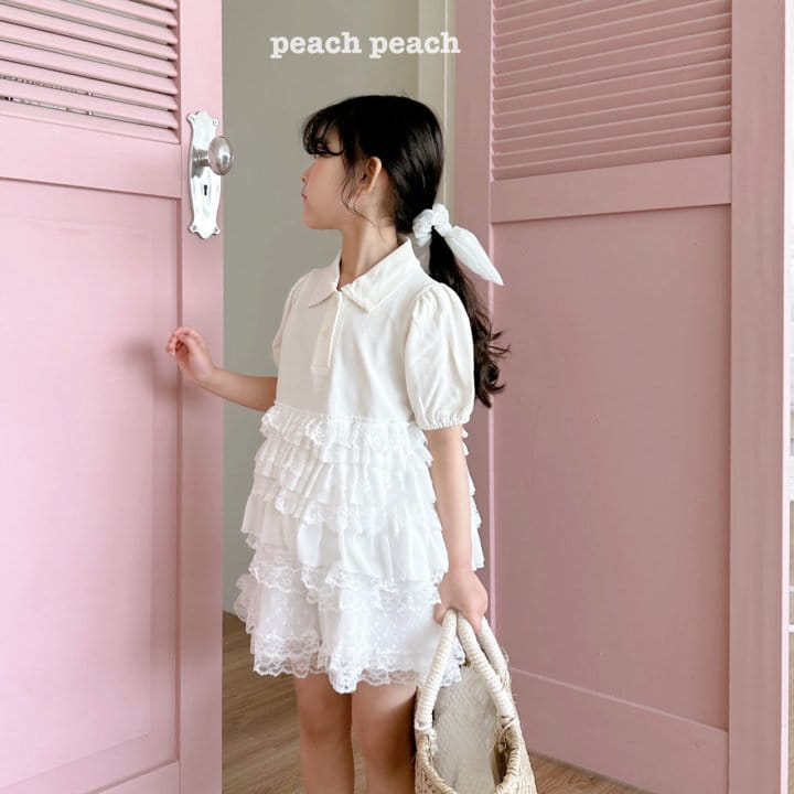 Peach peach - Korean Children Fashion - #kidsshorts - Mimi Collar Tee - 3