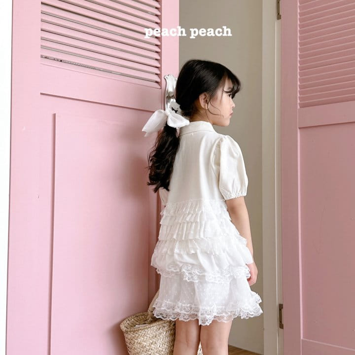 Peach peach - Korean Children Fashion - #kidsshorts - Mimi Collar Tee - 4