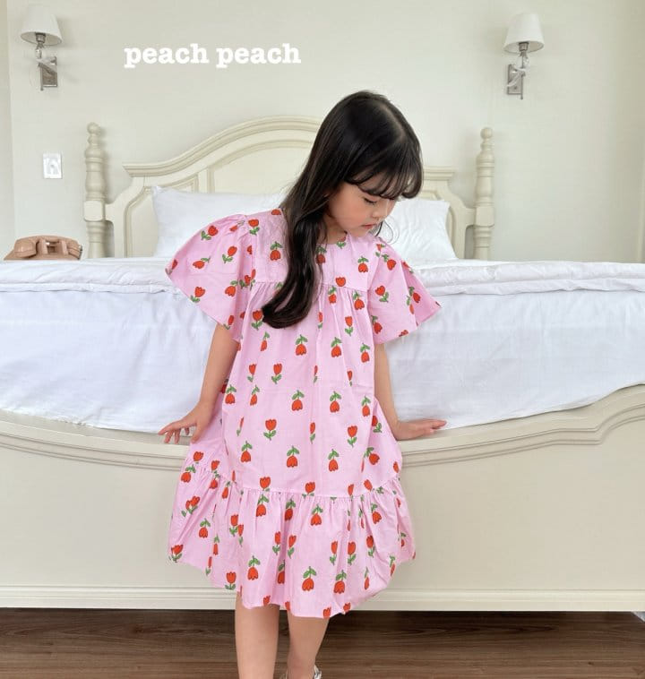 Peach peach - Korean Children Fashion - #kidsstore - Tulip One-Piece - 3