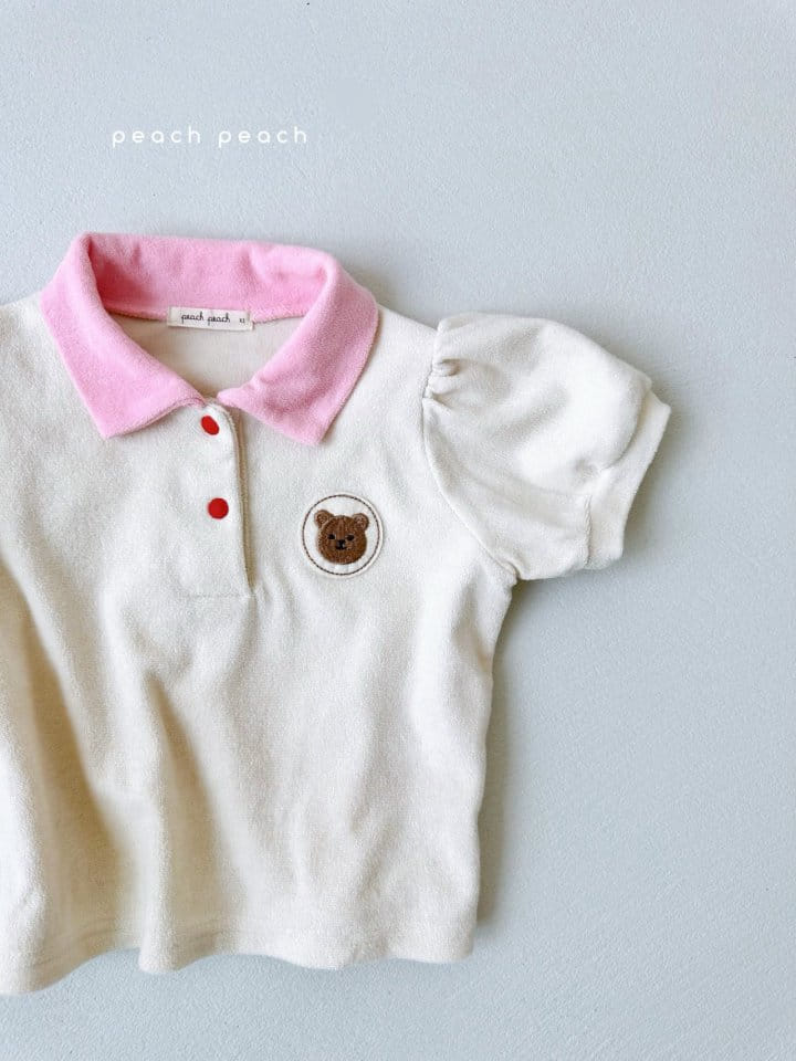 Peach peach - Korean Children Fashion - #kidsstore - Romi Collar Tee - 4