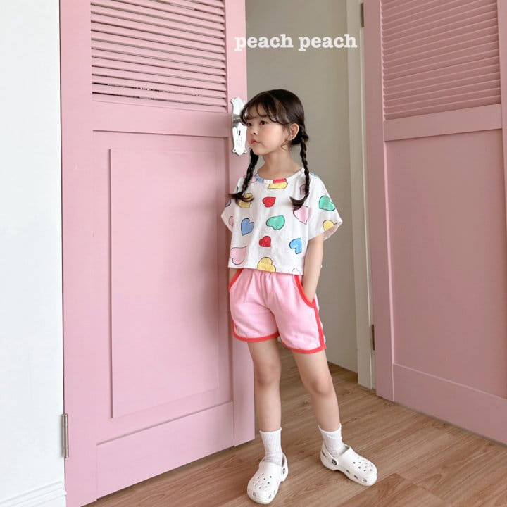 Peach peach - Korean Children Fashion - #magicofchildhood - Heart Cok Crop Tee