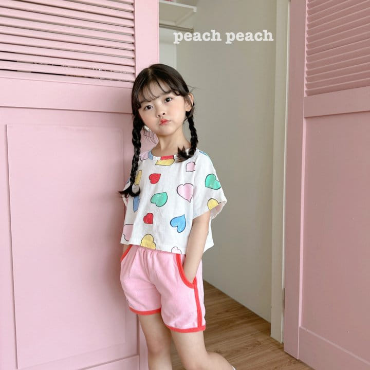 Peach peach - Korean Children Fashion - #minifashionista - Heart Cok Crop Tee - 2