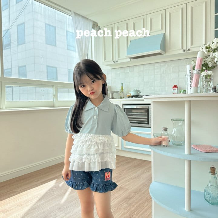 Peach peach - Korean Children Fashion - #toddlerclothing - Mozzi Denim Shorts - 9