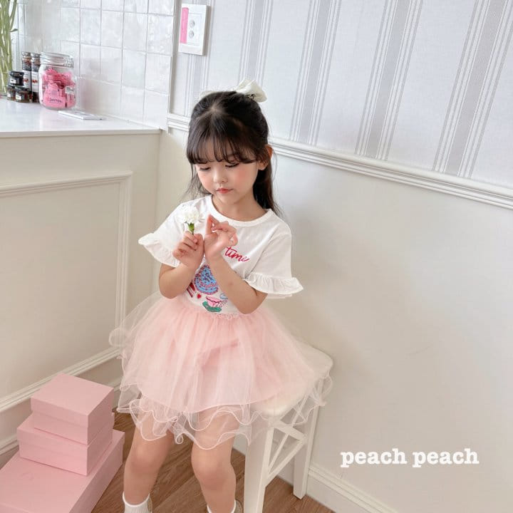 Peach peach - Korean Children Fashion - #toddlerclothing - Summer Darling Tu Tu Skirt Leggings - 8