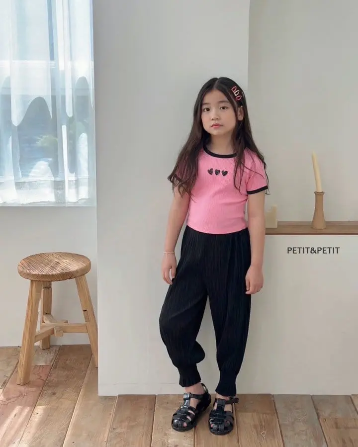 Petit & Petit - Korean Children Fashion - #kidzfashiontrend - Heart Crop Tee - 4