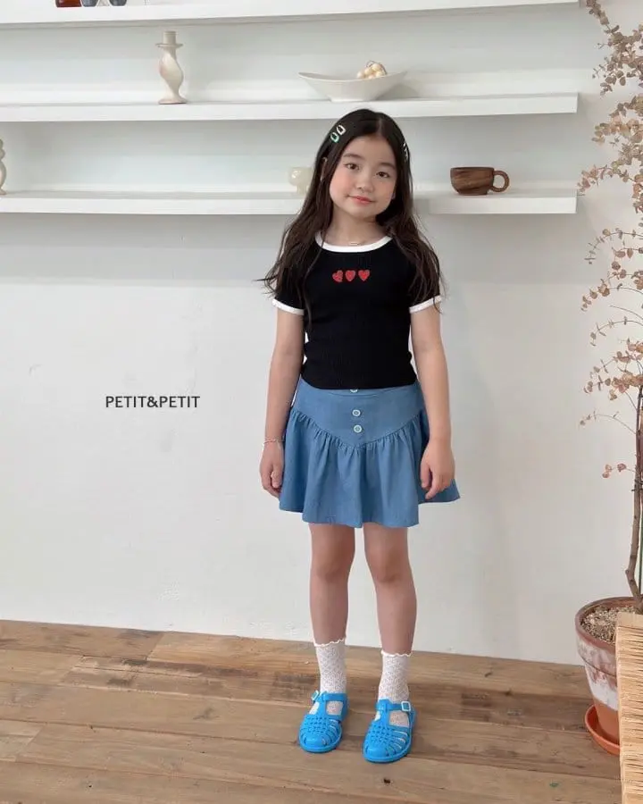 Petit & Petit - Korean Children Fashion - #prettylittlegirls - Heart Crop Tee - 8