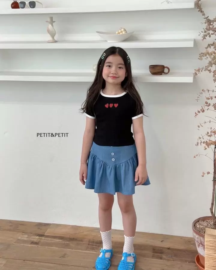 Petit & Petit - Korean Children Fashion - #todddlerfashion - Heart Crop Tee - 9