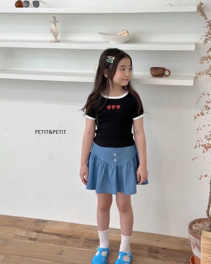 Petit & Petit - Korean Children Fashion - #toddlerclothing - Heart Crop Tee - 10