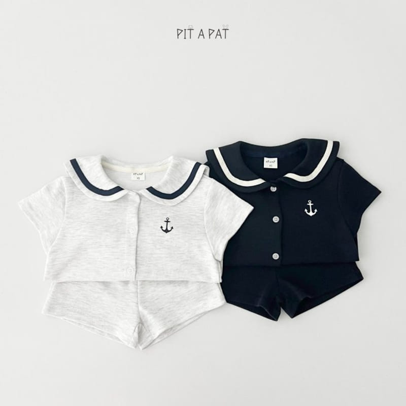 Pitapat - Korean Children Fashion - #Kfashion4kids - Baby Marine Top Bottom Set - 7