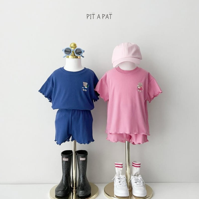 Pitapat - Korean Children Fashion - #childofig - Flower Bear Top Bottom Set - 11