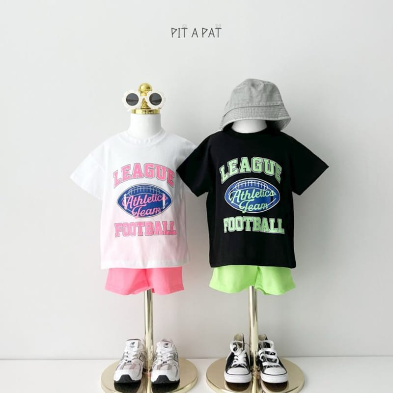 Pitapat - Korean Children Fashion - #discoveringself - Foot Ball League Top Bottom Set - 10