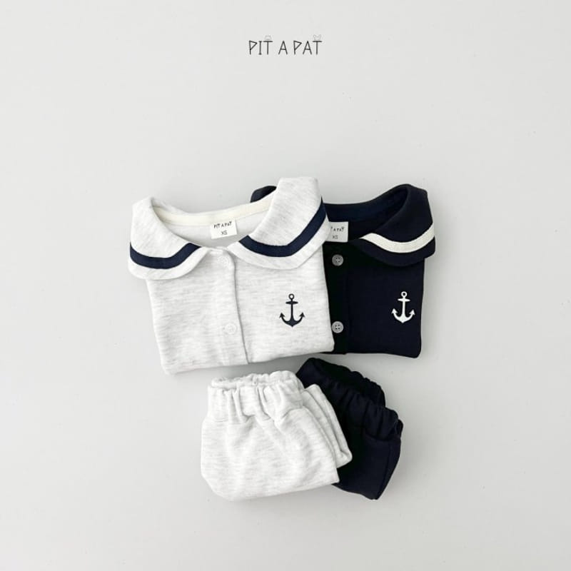 Pitapat - Korean Children Fashion - #discoveringself - Baby Marine Top Bottom Set - 2