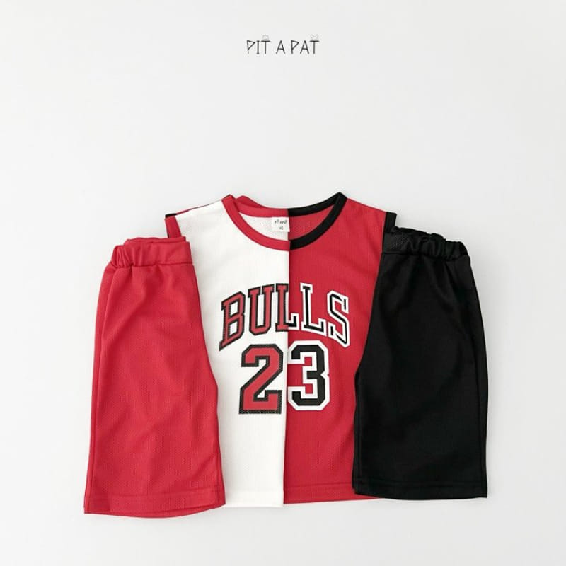 Pitapat - Korean Children Fashion - #discoveringself - Bulls Dunk Sleeveless Top Bottom Set