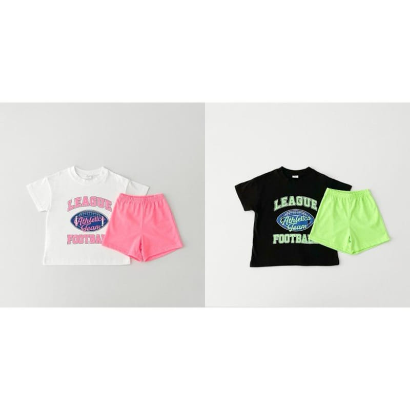 Pitapat - Korean Children Fashion - #fashionkids - Foot Ball League Top Bottom Set - 11