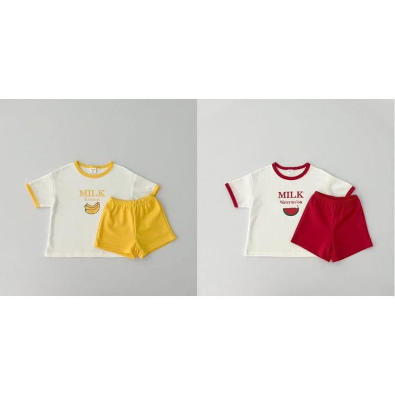 Pitapat - Korean Children Fashion - #fashionkids - Sweet Milk Top Bottom Set - 9