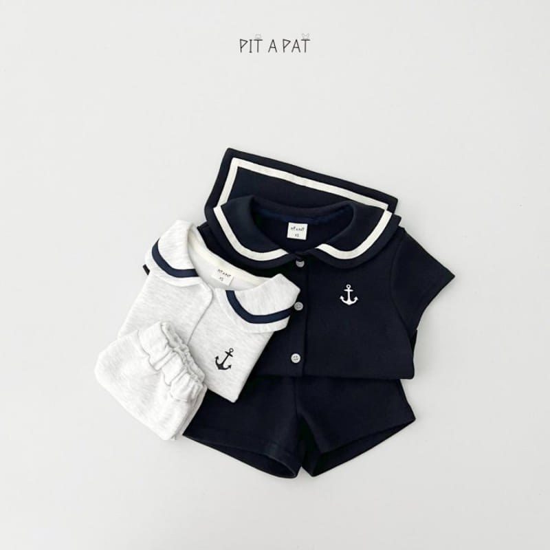 Pitapat - Korean Children Fashion - #fashionkids - Baby Marine Top Bottom Set - 4