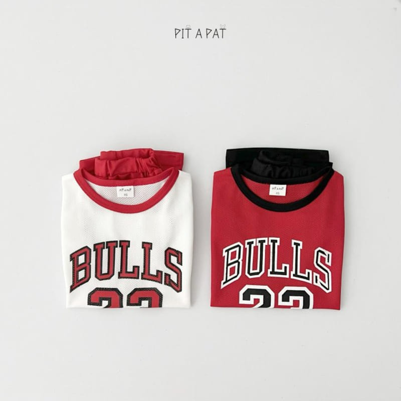 Pitapat - Korean Children Fashion - #kidsshorts - Bulls Dunk Sleeveless Top Bottom Set - 3