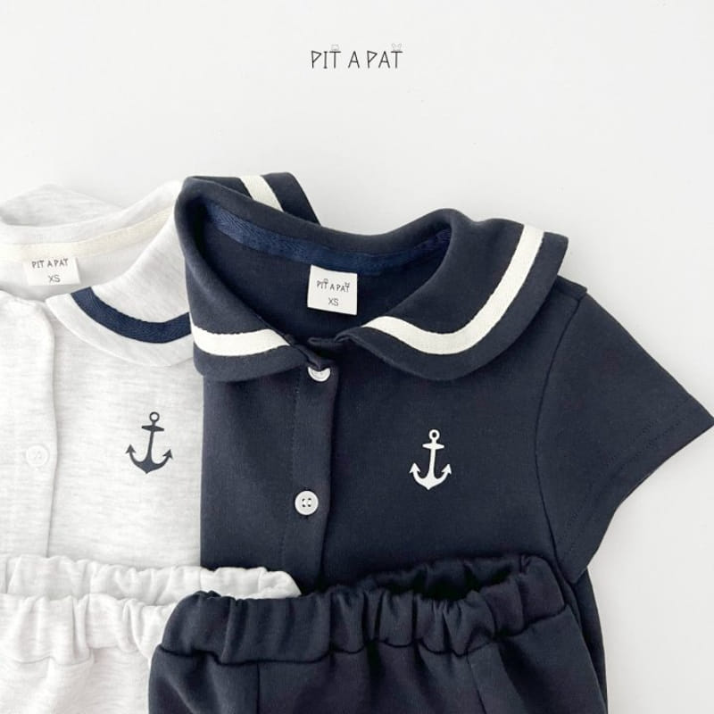 Pitapat - Korean Children Fashion - #kidsstore - Baby Marine Top Bottom Set - 5