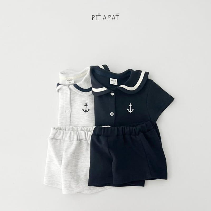 Pitapat - Korean Children Fashion - #kidzfashiontrend - Baby Marine Top Bottom Set - 6