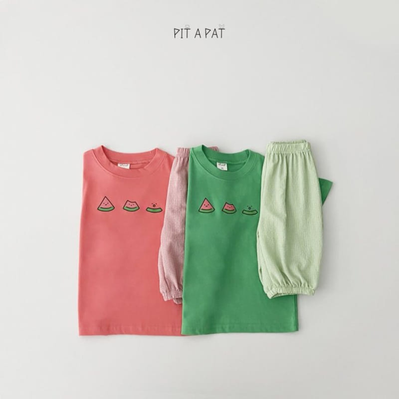 Pitapat - Korean Children Fashion - #littlefashionista - Watermelon Yum Yum Top Bottom Set