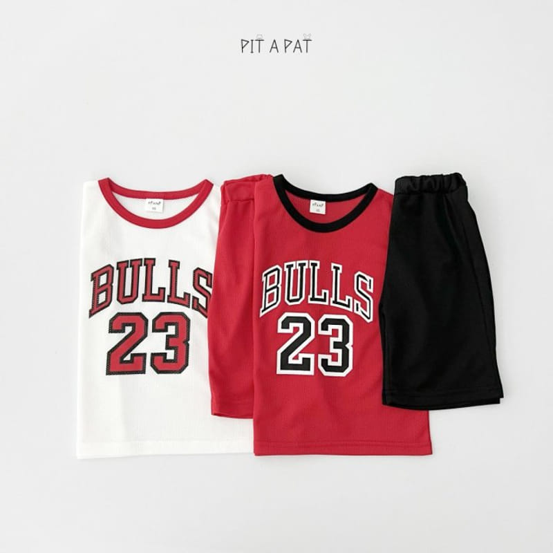 Pitapat - Korean Children Fashion - #littlefashionista - Bulls Dunk Sleeveless Top Bottom Set - 7