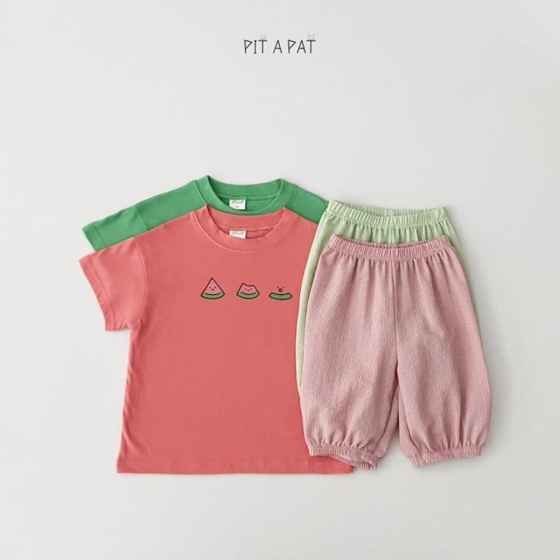 Pitapat - Korean Children Fashion - #magicofchildhood - Watermelon Yum Yum Top Bottom Set - 2