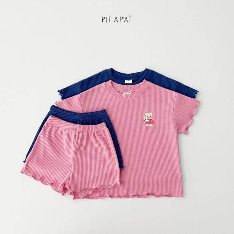 Pitapat - Korean Children Fashion - #minifashionista - Flower Bear Top Bottom Set - 6