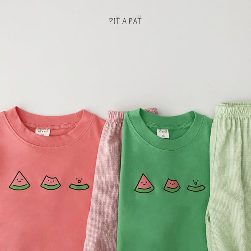 Pitapat - Korean Children Fashion - #stylishchildhood - Watermelon Yum Yum Top Bottom Set - 7