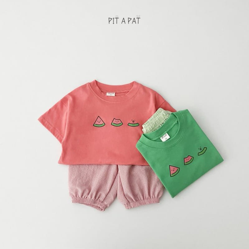 Pitapat - Korean Children Fashion - #todddlerfashion - Watermelon Yum Yum Top Bottom Set - 5