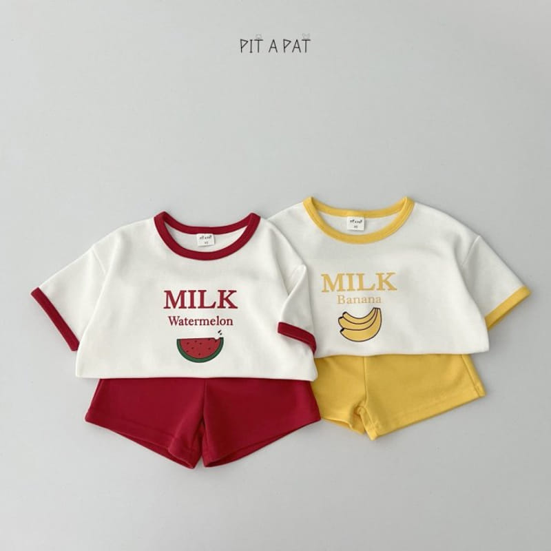 Pitapat - Korean Children Fashion - #toddlerclothing - Sweet Milk Top Bottom Set - 3